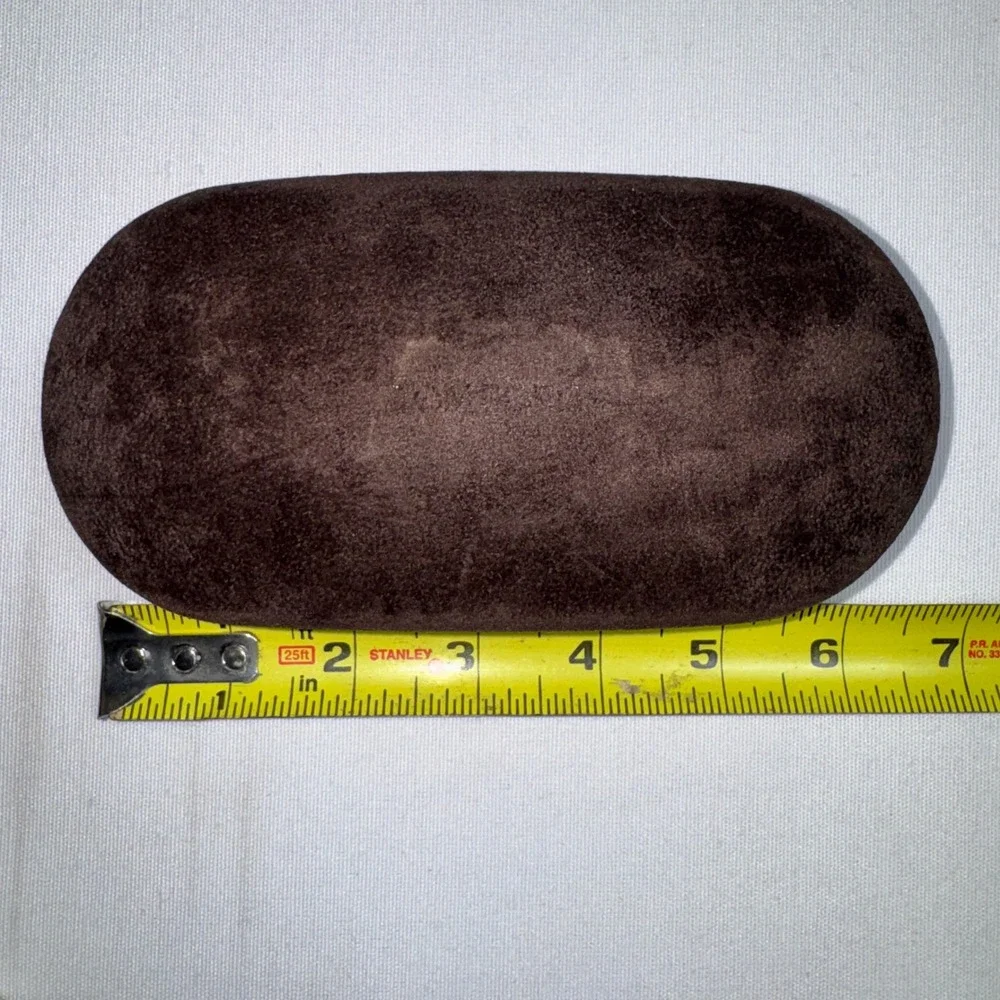 Tom Ford Dark‎ Brown Velvet Hard Clamshell Sunglasses Eyeglasses Case Gold Logo